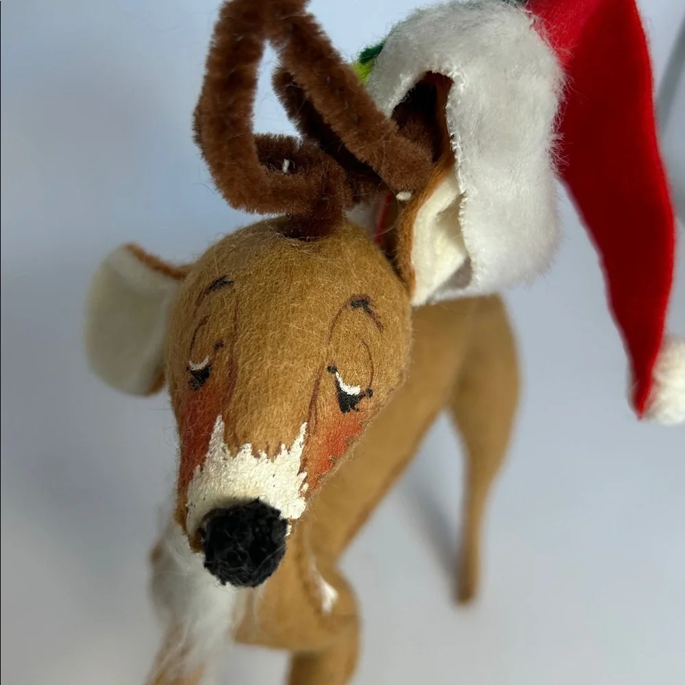 Annalee Reindeer with Red Santa Hat